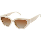 SOJOS Trendy Cute Cat Eye Polarized Sunglasses for Women Fashion Cateye Womens Sunnies SJ2237 Light Beige