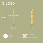 GILDED 1 ct. T.W. Lab Grown Diamond (SI1 Clarity, F Color) and Sterling Silver & 14KT Gold Plated Silver Cross Pendant with an 18 Inch Spring Ring Clasp Cable Chain