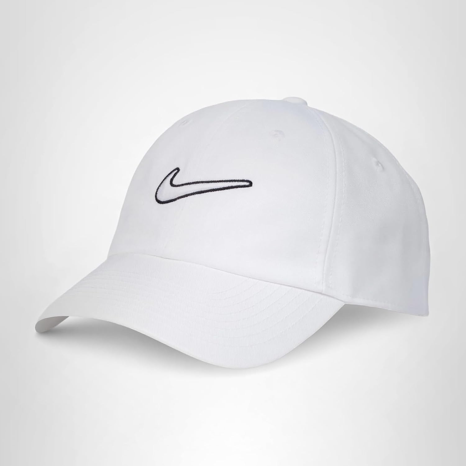 Nike Unisex Adult Club Unstructured Swoosh Cap Hat | Mens and Womens White/White