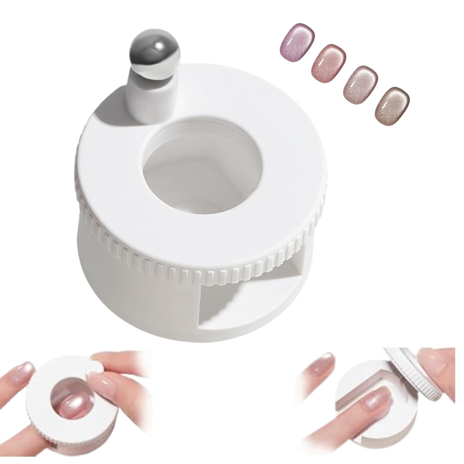 Rotating Cat Eye Magnet, Automatic Glass Bead Suction Of Cat Eye Nail, Beginner Friendly Nail Tool, with Uniform Magnetic Force, Excellent Light Absorption, Can Easily DIY Glossy Cat Eye Effect
