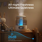 Dreo 3L Humidifiers For Bedroom, 30H Runtime, 26 Db Quiet, New Edition | Easy To Refill & Clean, Precise Humidity Control, Night Light, Cool Mist Air Humidifier For Large Room, Baby Nursery