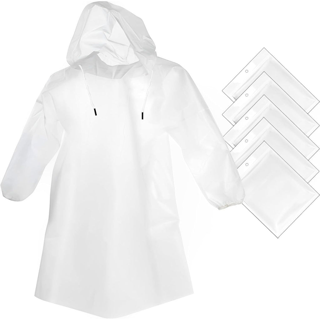 Rain Ponchos Disposable For Adults Women, Clear Family Pack Raincoats With Hood Sleeves For Disney Travel