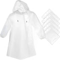 Rain Ponchos Disposable For Adults Women, Clear Family Pack Raincoats With Hood Sleeves For Disney Travel