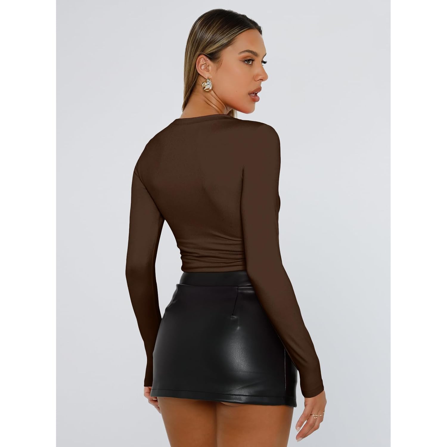 Trendy Queen Women'S Long Sleeve T Shirts Fall Fashion 2026 Basic Y2K Tops