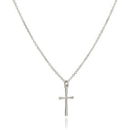 Annika Bella Cross Necklace for Women, 16-18 Inches Silver/Gold Chain, Women's Small Simple Cross Necklaces Religious Charm Jewelry, Faith Gift for Her