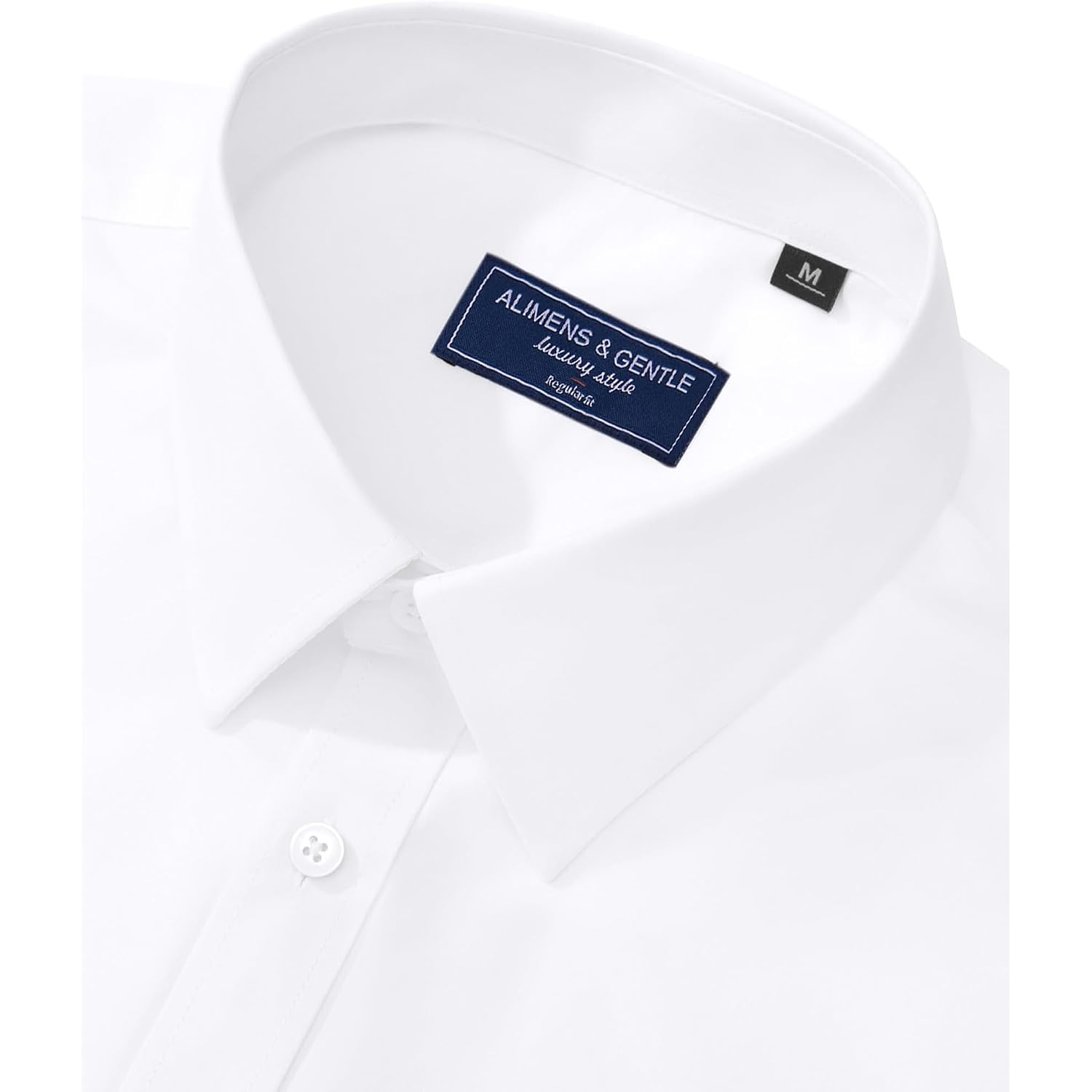Alimens & Gentle Men'S Dress Shirt Regular Fit Stretch Stain Shield Long Sleeve Solid Business Wedding Button Down Shirts