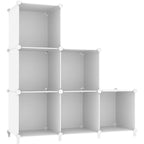 Awtatos Cube Storage Organizer, Storage Cubes Shelves Bookshelf, 6 Cube Closet Organizers And Storage, Diy Stackable Plastic Clothes Organizer Shelving For Bedroom, Home, White