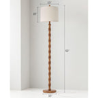 Bobomomo 62" Rustic Floor Lamp For Living Room, Retro Farmhouse Floor Lamp Rotary Switch, Resin Standing Lamp For Living Room, Corner, Dining Room, Bedroom, Home Decor