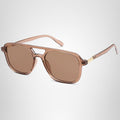 SOJOS Retro Aviator Sunglasses for Women Men,Trendy Rectangle Womens Mens Shades Sun Glasses SJ2202 Coffee Frame/Coffee Lens