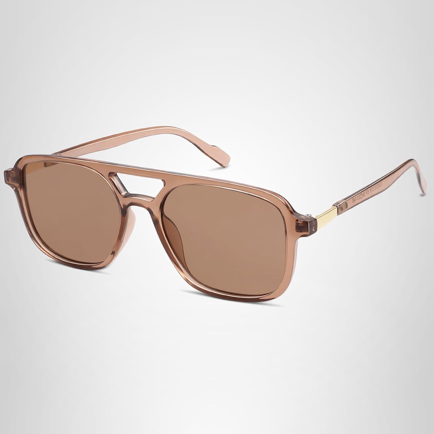 SOJOS Retro Aviator Sunglasses for Women Men,Trendy Rectangle Womens Mens Shades Sun Glasses SJ2202 Coffee Frame/Coffee Lens