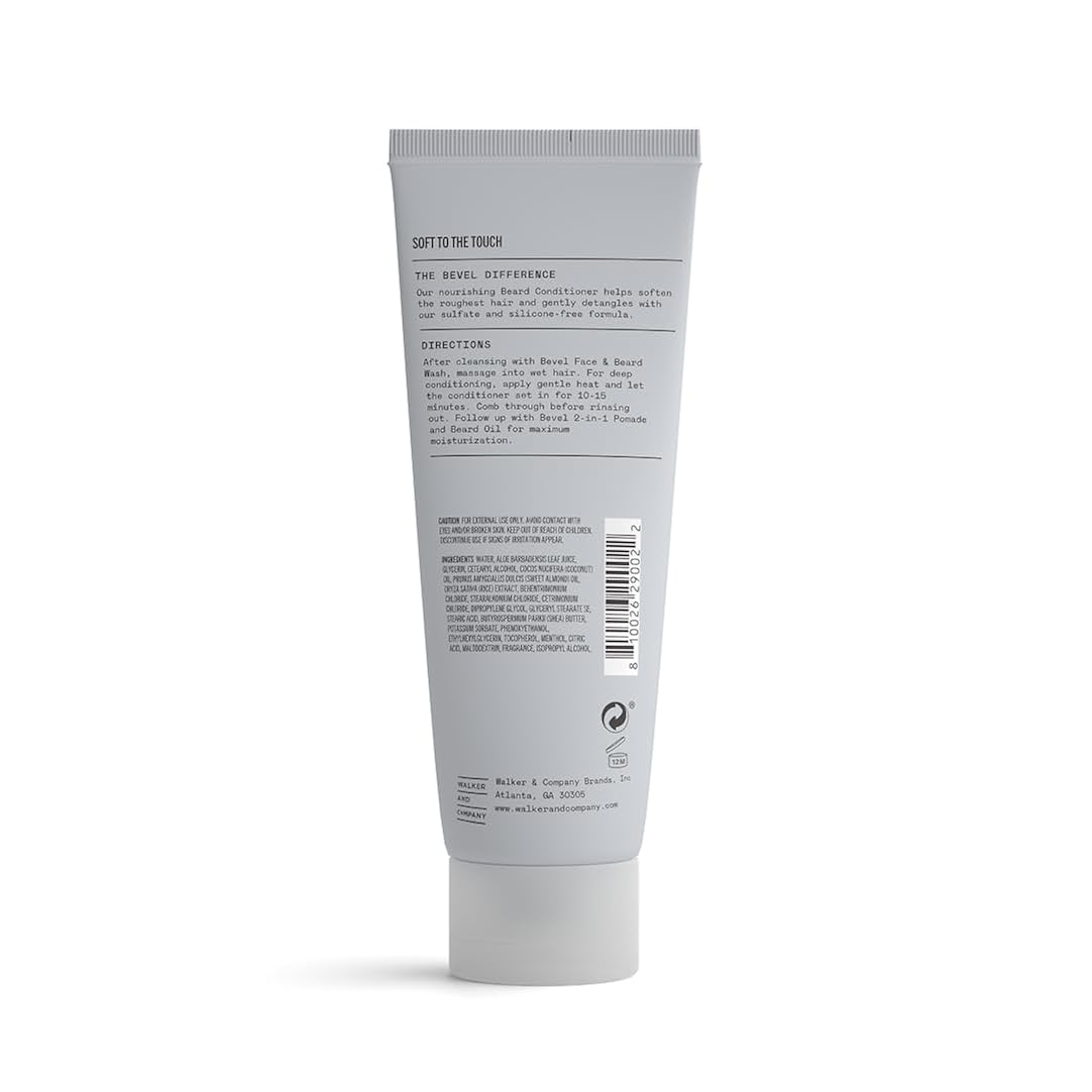 Bevel Beard Conditioner for Men – Nourishing Beard Care Lotion with Coconut Oil, Shea Butter & Aloe Vera to Soften & Strengthen Hair, Helps to Reduce Breakage, 4 Fl Oz
