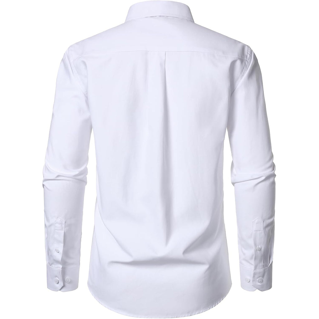 Jemitop Men'S Classic Lightweight Oxford Button Down Collar Shirts Business Casual Long Sleeve Dress Shirt With Pocket