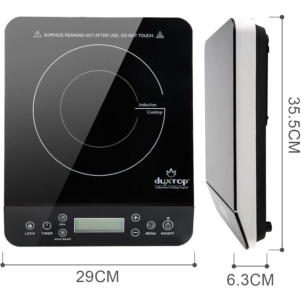 Duxtop Portable Induction Cooktop, Countertop Burner Induction Hot Plate with LCD Sensor Touch 1800 Watts, Silver 9600LS BT-200DZ