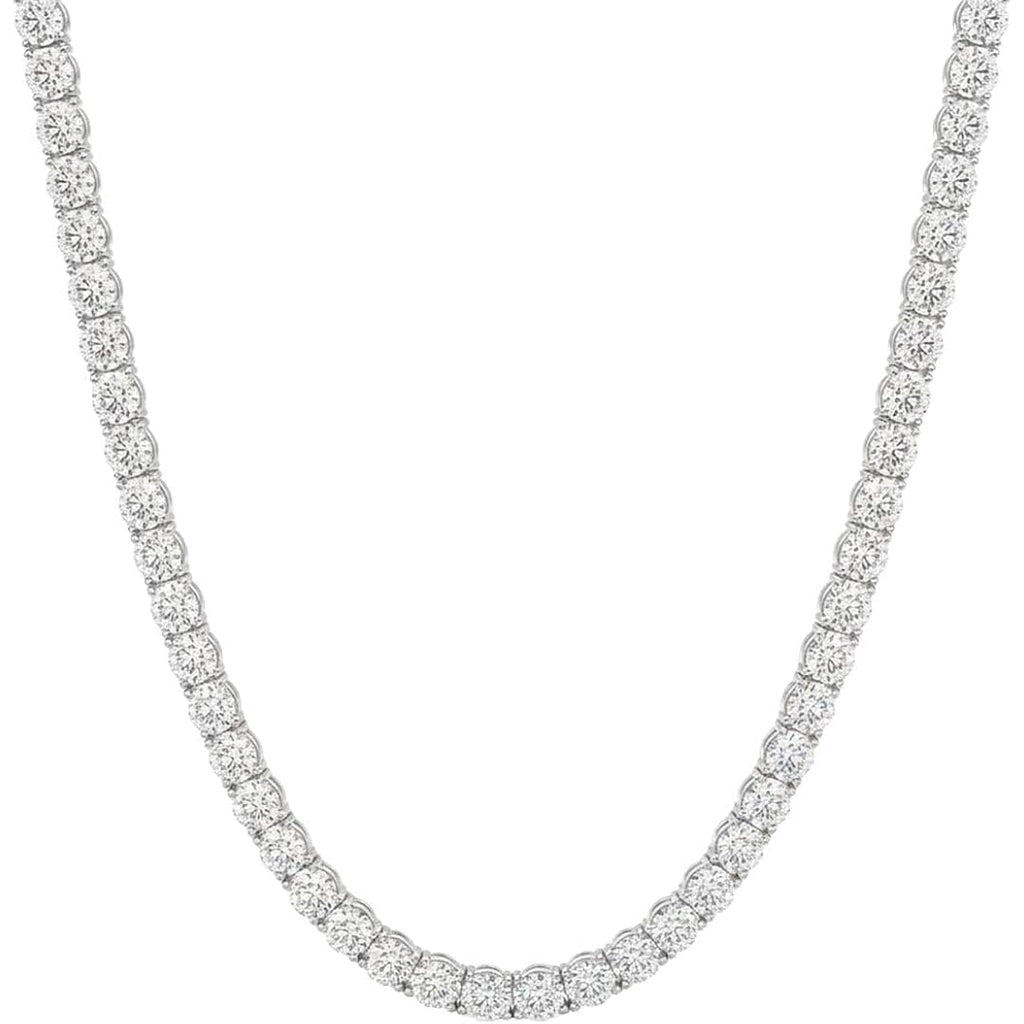 IGI Certified 5.00-15.00 Carat Lab Grown Diamond Tennis Necklace for Women 14k White Gold Prong Setting Gift Box Packaging (E-F Color, VS1-VS2 Clarity) (18 Inches)