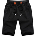Qpngrp Mens Shorts Casual Drawstring Zipper Pockets Elastic Waist