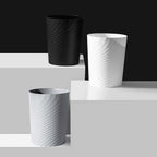 Bathroom Small Trash Can With Trash Bag Plastic Garbage Can Round Waste Basket For Bathrooms, Laundry Room, Kitchens, Offices, Kids Rooms, Dorms, 1.8 Gallons, 3 Pack (White)