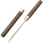 Stainless Steel Ice Pick, 9 Inch Pick Tool With Safety Cover, Non-Slip Wooden Handle Pick For Bars, Kitchen, Bartender Breaking Ice (M, Wood Color)