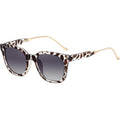 Round Sunglasses for Women Men, Retro 90s Vintage Style, UV400 Eye Protection, Lightweight Fashion Glasse for Travel 1 Pack Leopard Print Gray