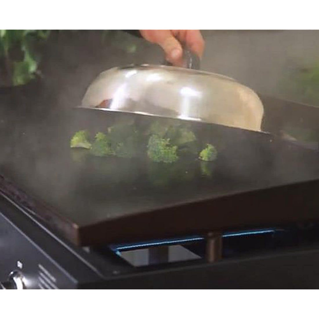 12 Inch Heavy Duty Cheese Melting Dome Wok Lids - Stainless Steel Griddle Grill Accessories - Durable Round Basting, Steaming Cover - Heat Resistant Handle for Flat Top Griddle Grill- 2 Domes