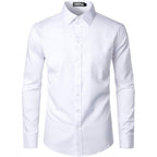 Zeroyaa Men'S Urban Stylish Casual Business Slim Fit Long Sleeve Button Up Dress Shirt With Pocket