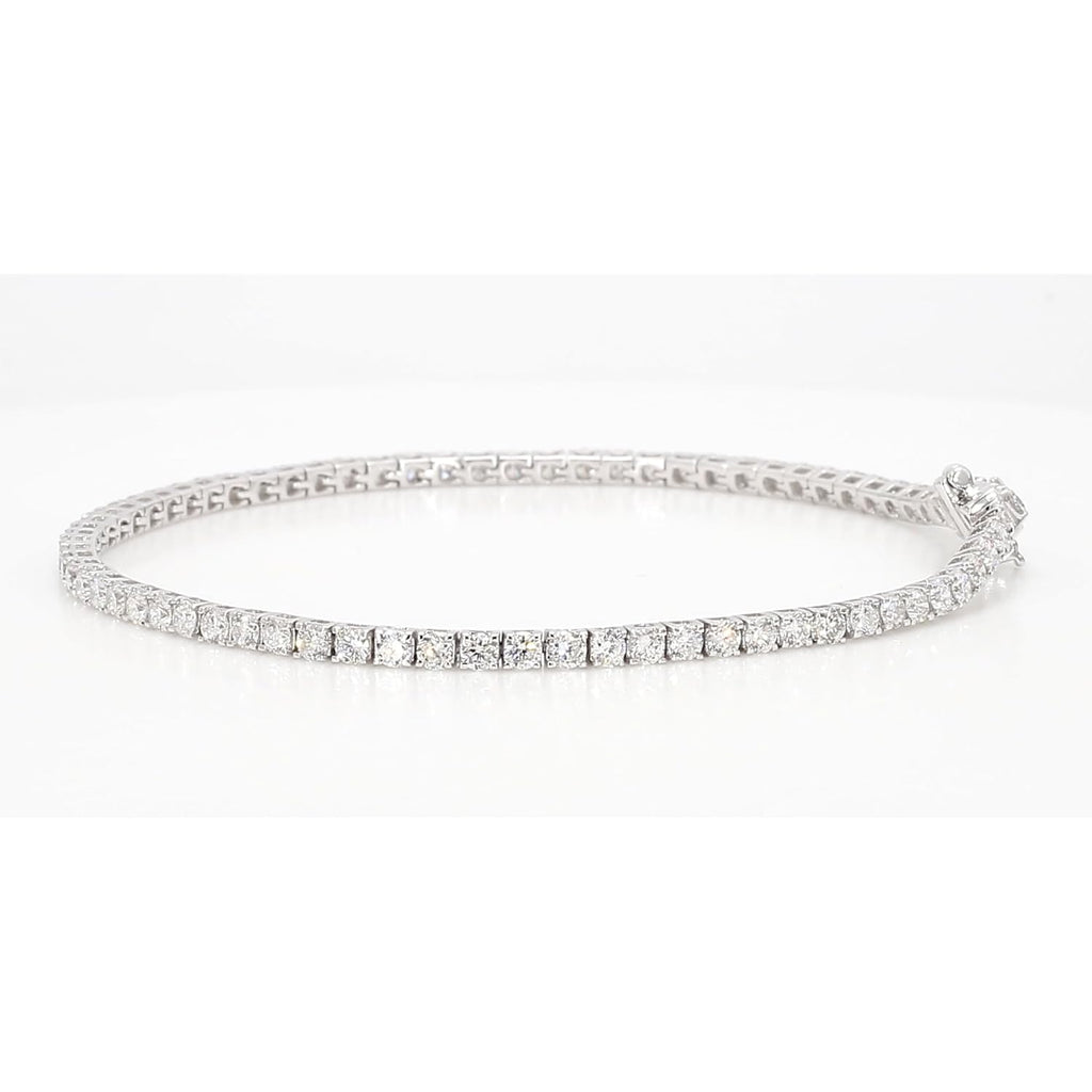 14K White and Yellow Gold Lab Grown Diamond Tennis Bracelet for Women - Round Cut Diamonds 7 Inches Bracelet - Valentine Day Jewelry Gift for Womens, Her, Wedding, F-G Color, VVS-VS Clarity