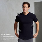 Bylt Mens Drop-Cut Men'S T Shirt, Slim Fit Plain Tshirts For Men, Drop Cut Basic Crewneck Tee, Wrinkle Resistant, Stretch Fit