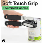 Gorilla Grip Heavy Duty Stainless Steel Smooth Edge Manual Can Opener And Bottle Openers, Us Designed, Comfortable Handle, Oversized Handheld Turn Knob, Multifunctional Kitchen Tool, Onyx