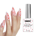 FZANEST Glitter Gel Top Coat, Hema-free Tpo-free Valentine's Day Limited Red & Pink Heart Clear Gel Polish No Wipe Uv Top Coat Nail Decoration Nail Art Sparkle Manicure DIY Home Salon