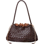 Woven Hobo Bags For Women Suede Woven Tote Bag Trendy Bucket Purse Underarm Shoulder Bag Vintage Tote Handbag Clutch Purses