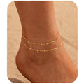 Nanafast Ankle Bracelets for Women, 14k Gold Plated Ankle Bracelet for Women, Cute Dainty Anklets, Adjustable Beach Jewelry