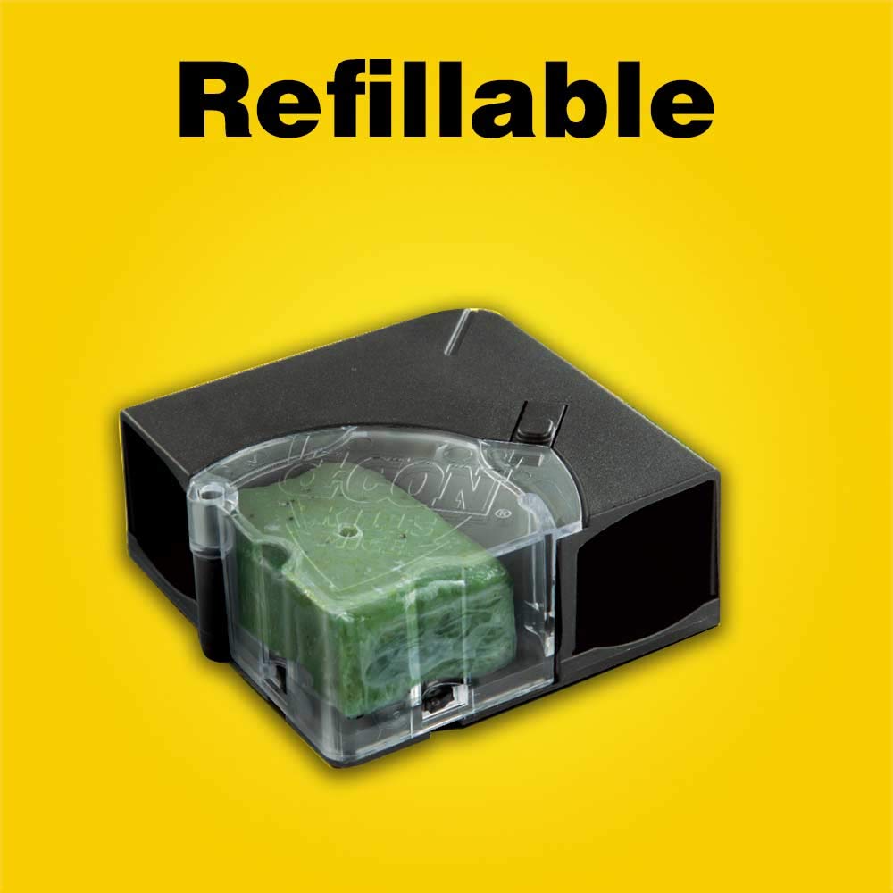 D-Con Refillable Corner Fit Mouse Bait Station, 1 Trap + 18 Bait Refills