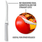 Rada Cutlery Tomato Slicer Knife (R126), 5" Stainless Steel Serrated Blade, Silver Handle