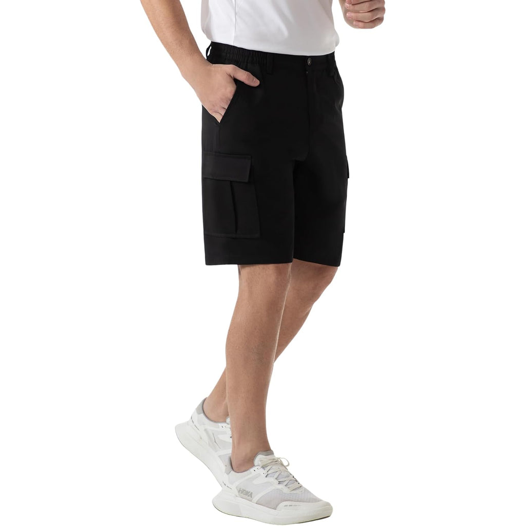 Six Islands Men'S Cargo Shorts 9" Inseam Elastic Waistband Casual Relaxed Fit Work Shorts With 6 Pockets