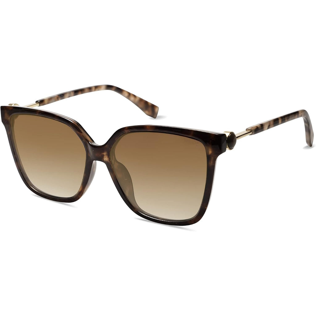 SOJOS Fashion Square Sunglasses for Women Trendy UV Protection Lens Womens Sunnies Sunglasses SJ2196 Dark Tortoise