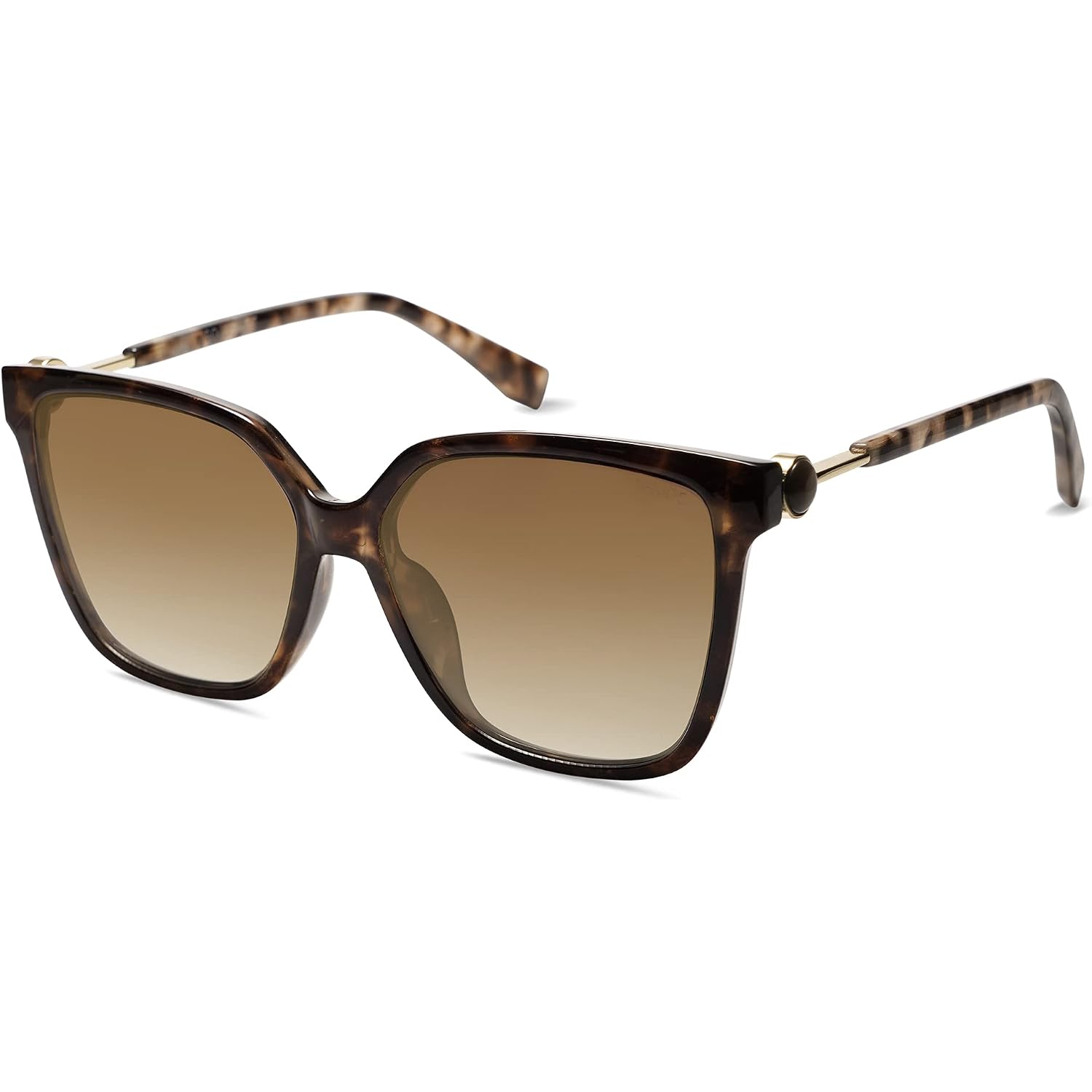 SOJOS Fashion Square Sunglasses for Women Trendy UV Protection Lens Womens Sunnies Sunglasses SJ2196 Dark Tortoise