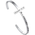 M MOOHAM Mothers Day Gift for Mom - Cross Bracelet Christian Gifts for Women - Engraved Quote Religious Cuff Bangle Bible Verse Jewelry Gift for Women Confirmation Baptism Gifts Christian Bracelet