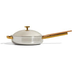 Our Place Titanium Always Pan Pro - 10.6” (2.8 Qt) No-Coating Nonstick Skillet | Tri-Ply Titanium & Stainless Steel | Safe For Oven, Induction & All Cooktops Up To 750°F | Includes Spatula | Gold
