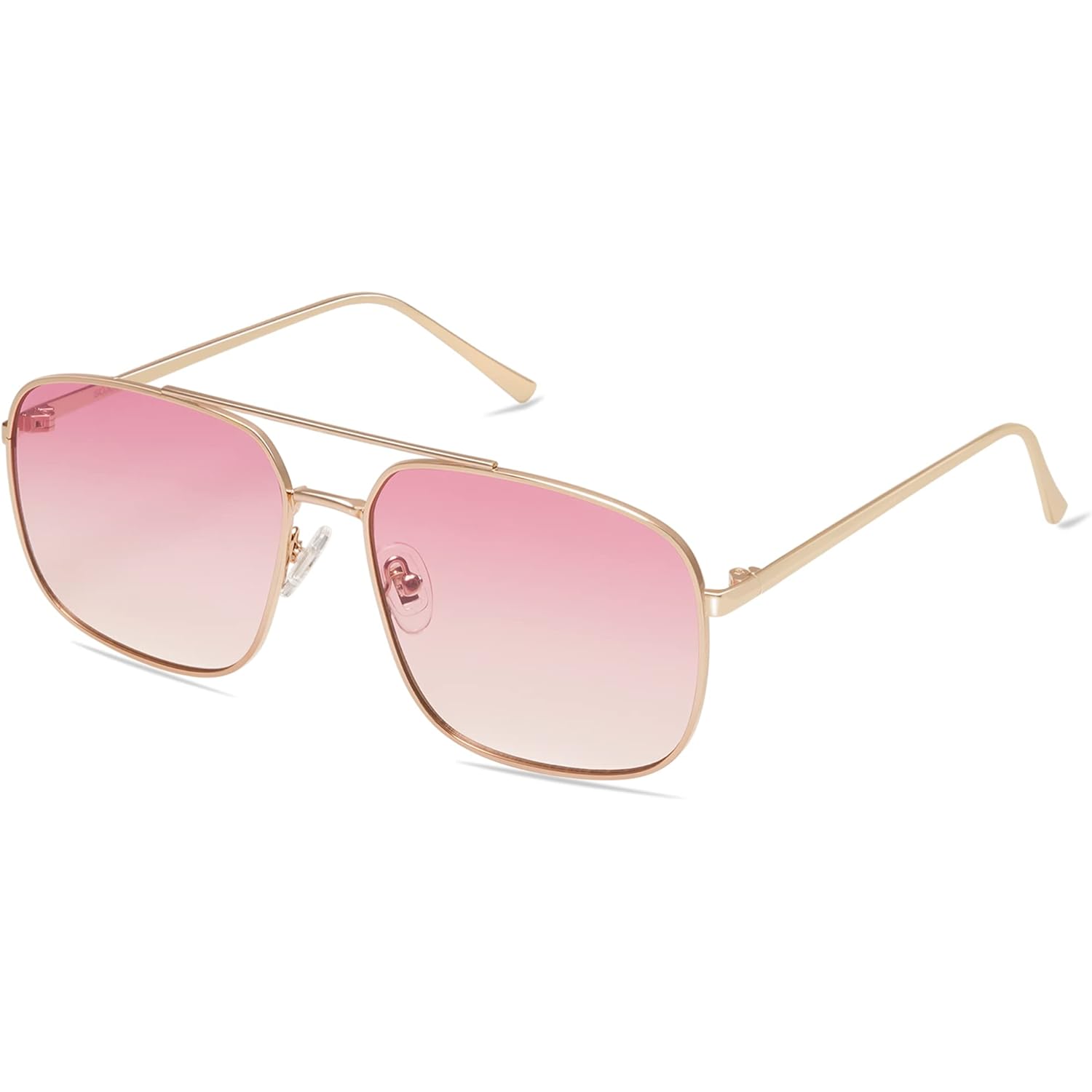 SOJOS Trendy Square Aviator Sunglasses for Women Men, Gold Frame Light Tint Gradient Shades SJ1176