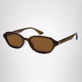 SOJOS Retro Rectangle Polarized Sunglasses for Women Men Trendy Hexagon Narrow Chic Y2K Sunnies SJ2629 Dark Brown/Brown