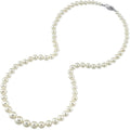 The Pearl Source 14K Gold 4-9mm AAA Quality Graduated Round White Freshwater Cultured Pearl Necklace for Women