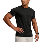 Casual Short Sleeve Crew Neck Classic Wicking Breathable Fitness Muscle Athletic T Shirts Mens