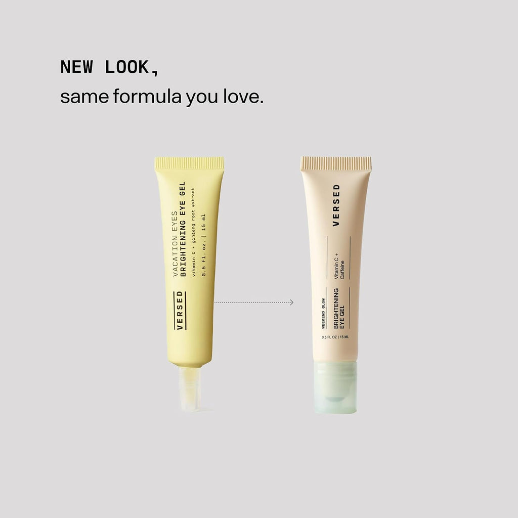 Versed Weekend Glow Eye Gel - Caffeine Under Eye Cream For Dark Circles - Vitamin C Treatment For Dark Spots, Wrinkles & Bags For Under Eyes - (.5 Oz)