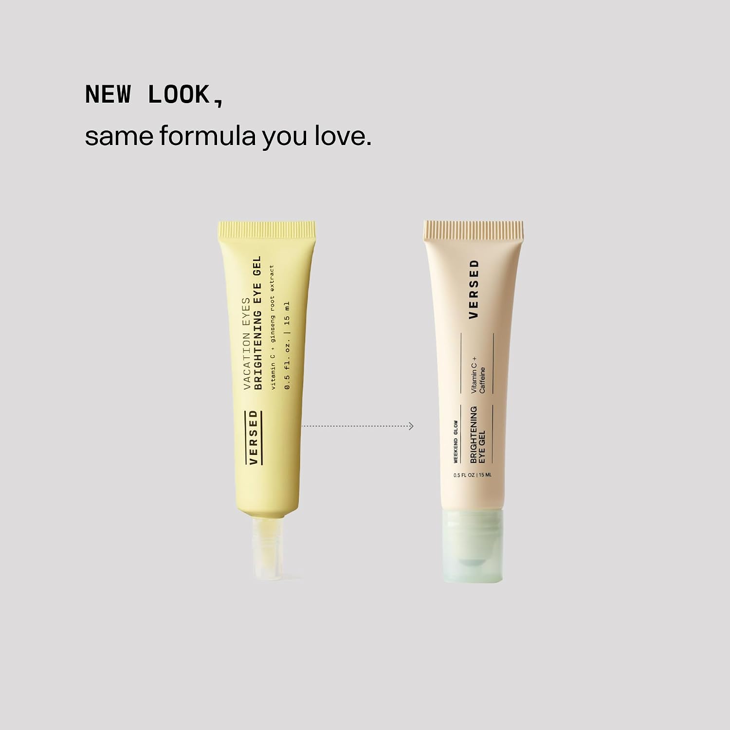 Versed Weekend Glow Eye Gel - Caffeine Under Eye Cream For Dark Circles - Vitamin C Treatment For Dark Spots, Wrinkles & Bags For Under Eyes - (.5 Oz)