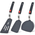 Silicone Spatula Turner Set Of 3, Beijiyi 600°F Heat Resistant Cooking Spatulas For Nonstick Cookware, Large Flexible Kitchen Utensils Bpa Free Rubber Spatula Set For Egg, Pancake, Fish, Burger