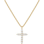 PAVOI 14K Gold Plated Cubic Zirconia Cross Necklace for Women | Cross Faith Pendant Necklaces