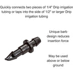 Rain Bird Bc25-30Ps Drip Irrigation Universal 1/4" Barbed Coupling Fitting, Fits 1/4" Drip Tubing, 30-Pack