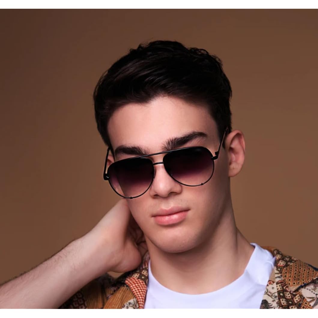 SORVINO Oversized Aviator Sunglasses for Women Men Trendy Retro Bulk Shade Black Faded Sun Glasses Classic UV Protection