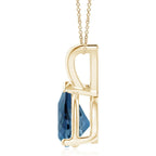 Angara Natural London Blue Topaz Solitaire Pendant for Women | Pear-Shaped London Blue Topaz Pendant in 14K Solid Gold/Silver/Platinum With 18" Chain | December Birthday, Gemstone Jewelry Gift