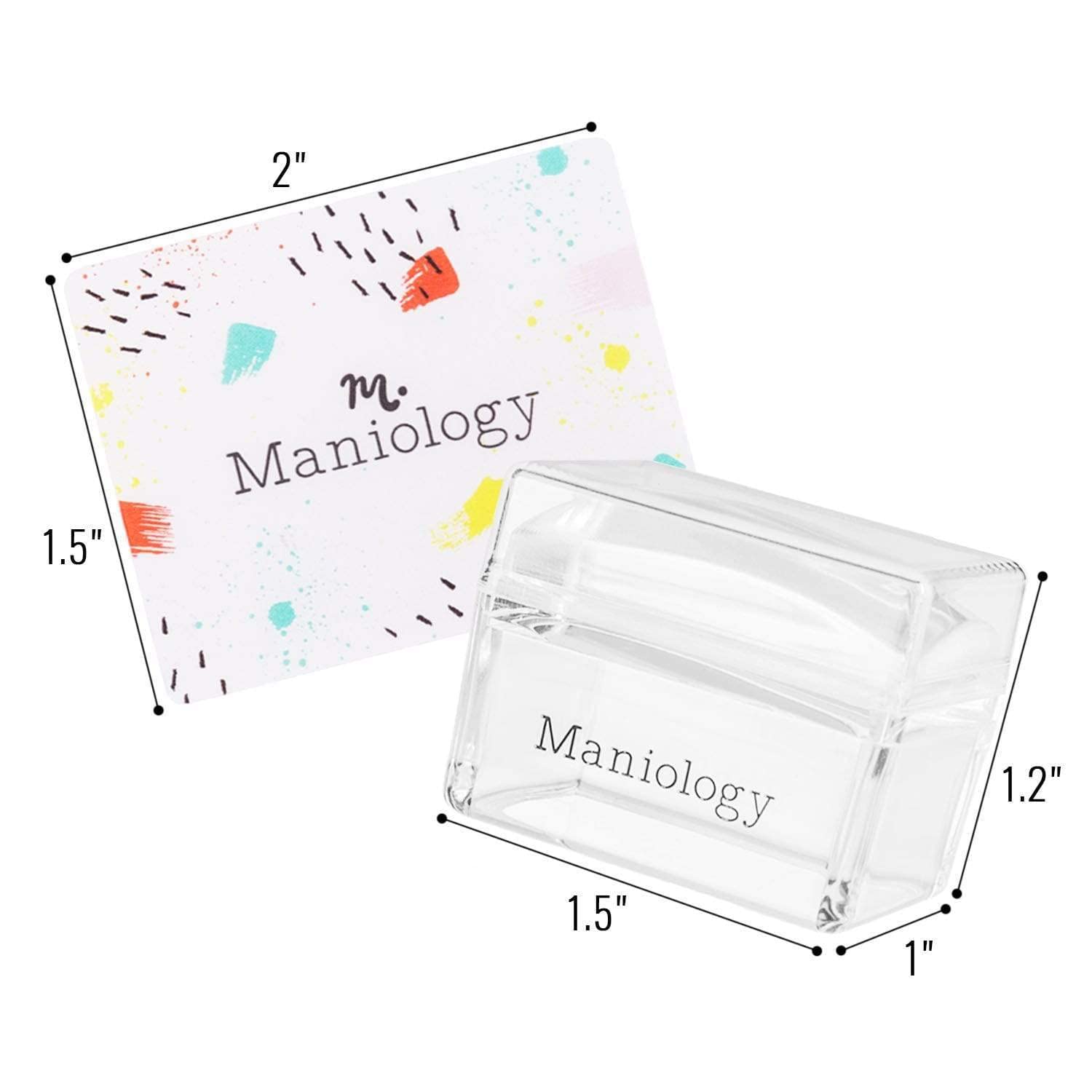 Maniology Ice Cube Clear Rectangular Stamper with Scraper Card | Essential Transparent Nail Stamping Tool for Precise Nail Art Stamp Design Transfer & Placement