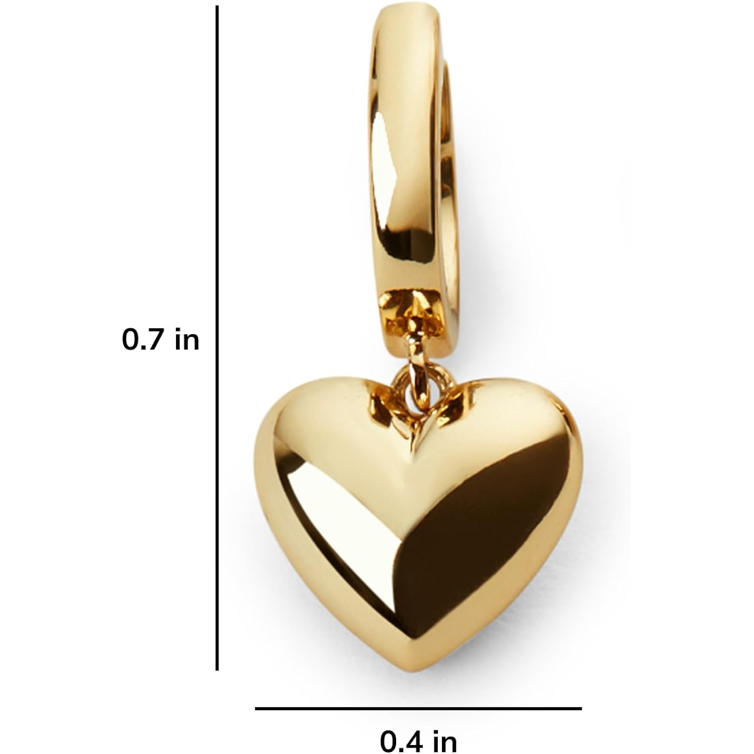 Ana Luisa Puffed Heart Earrings - Heart Charm Huggie Hoops and Earring Stud Styles - Dainty 14K Gold Plated, Silver Rhodium Plated & Mixed Metal Silver & Gold Earrings - Hypoallergenic Water-Resistant